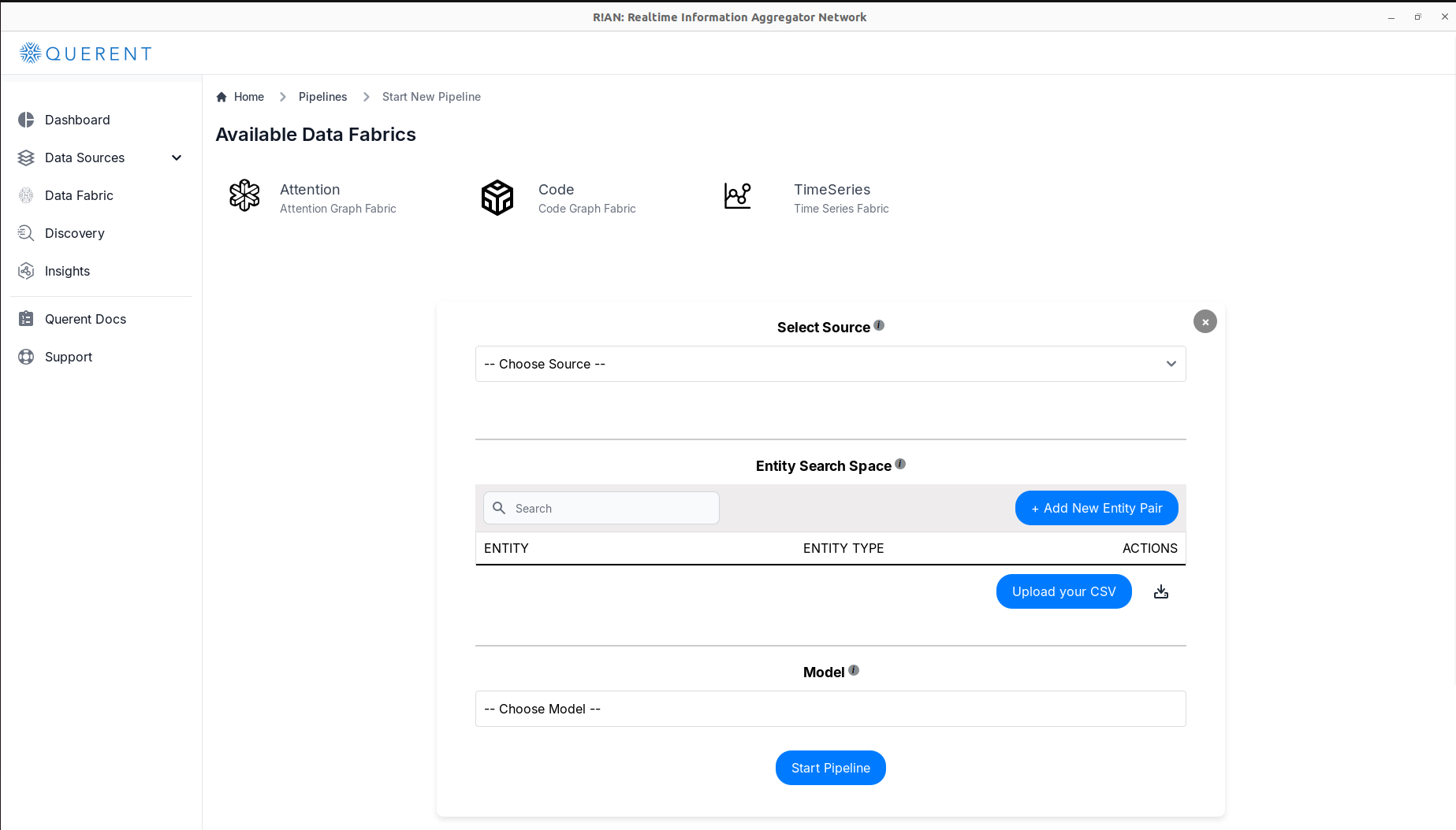 R!AN Dashboard - Select Data Source