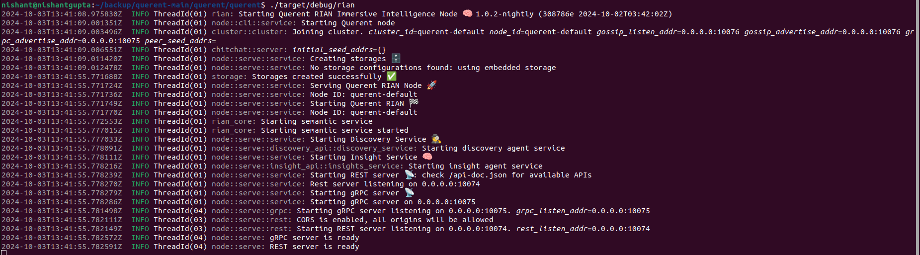 R!AN running with Embedded PostgreSQL